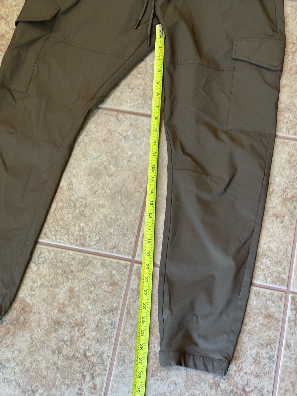 Stone Falcon Brown Cargo Joggers Pants Men's Medium Stretch Nylon Cinch A8-068 - Picture 13 of 16